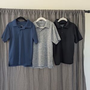 THE CHILDREN'S PLACE Kids Polo Shirt Set - Blue, Gray, and Black